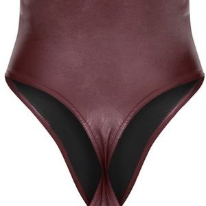 Tops - Prettylittlething Burgundy TBar Bodysuit Tops - Prettylittlething Burgundy TBar Bodysuit